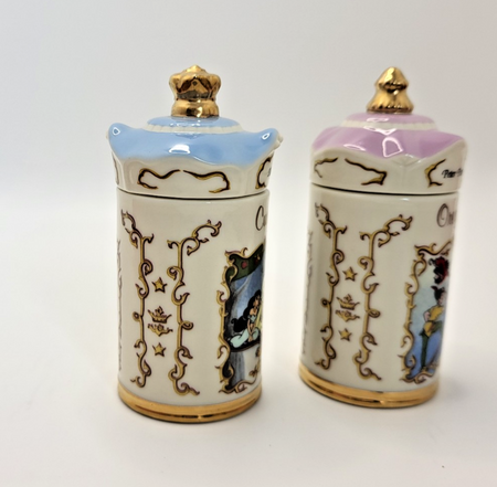 Lenox Disney Spice Jars Curry & Oregano Aladdin & Peter Pan Brand New In Box12