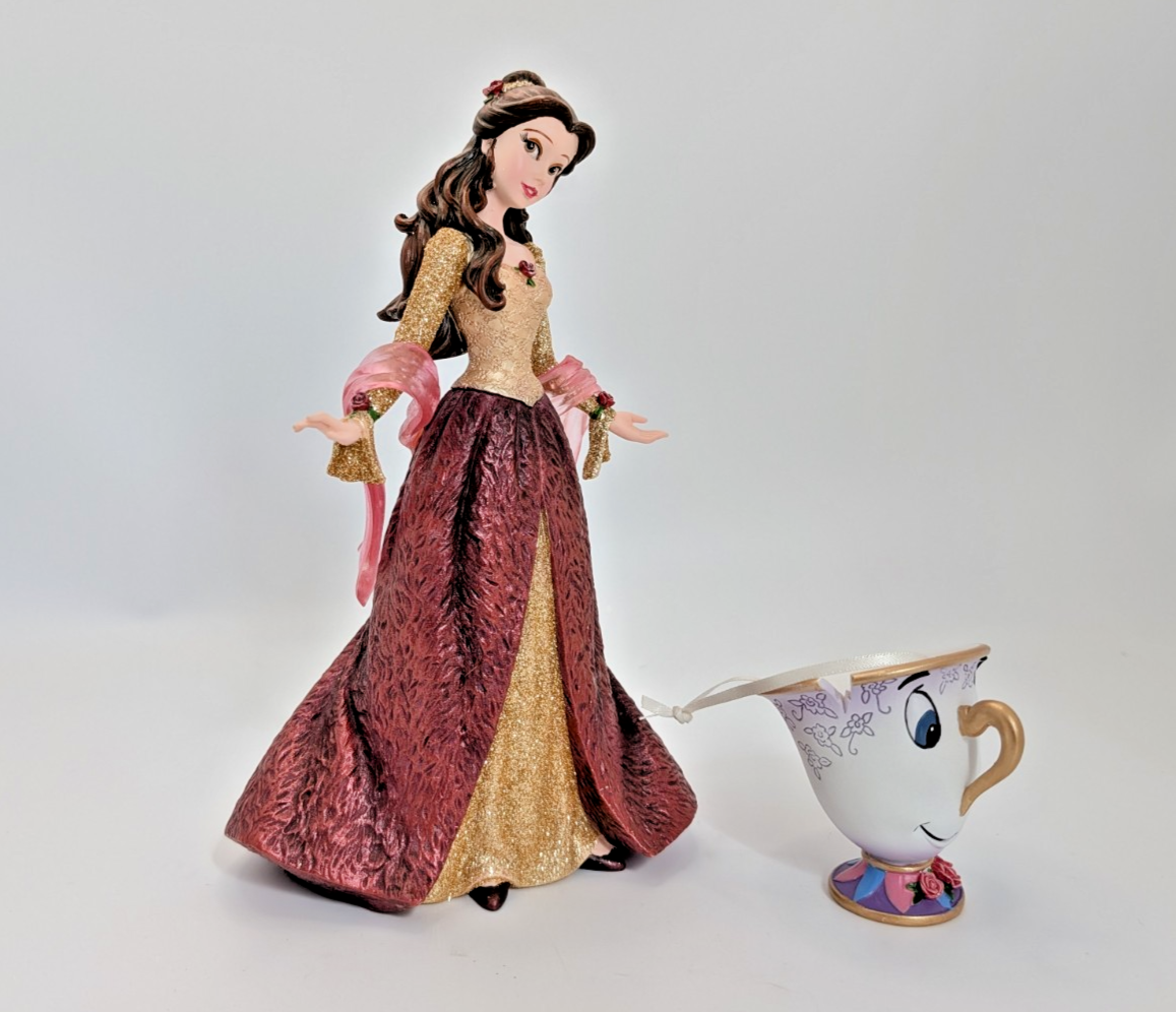 Disney Showcase Haute Couture Belle & Chip Christmas Holiday Figurine 40533499