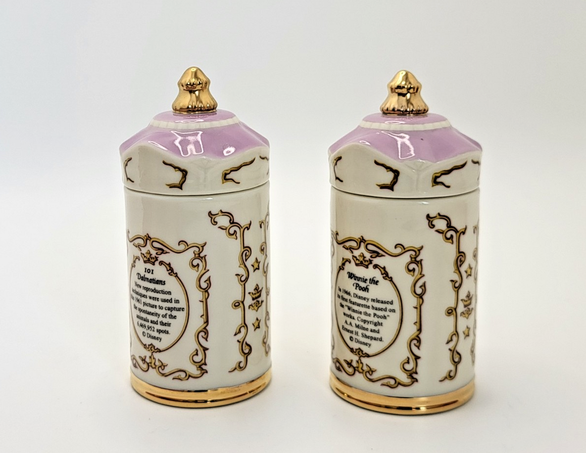 Lenox Disney Spice Jars  Pepper & Mustard  101 Dalmations & Winnie The Pooh BNIB5