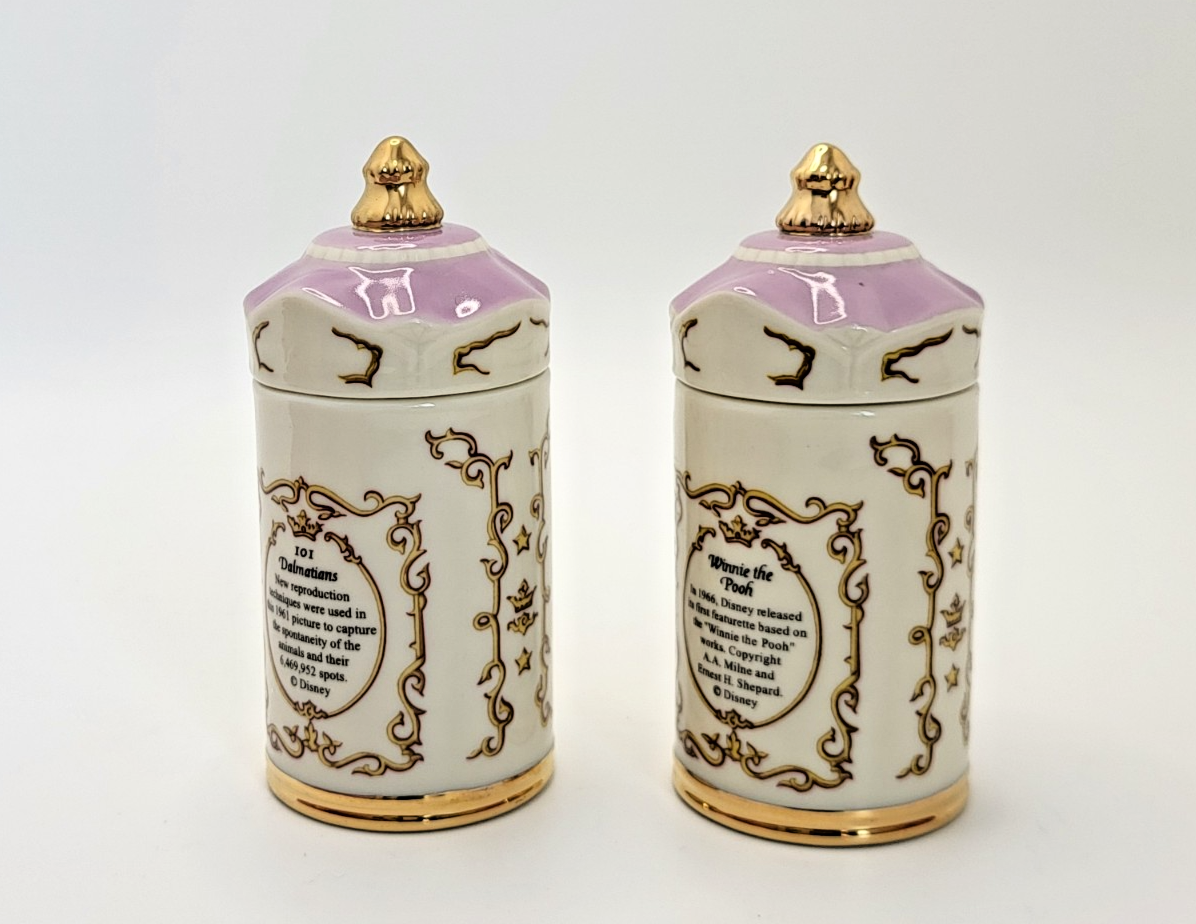 Lenox Disney Spice Jars  Pepper & Mustard  101 Dalmations & Winnie The Pooh BNIB5
