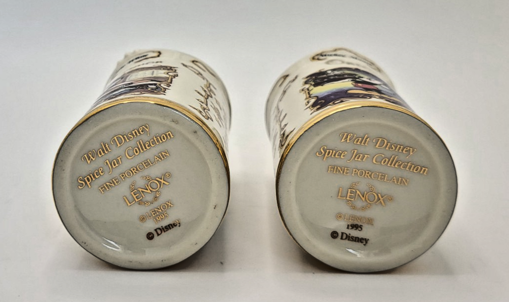 Lenox Disney Spice Jars  Cinnamon & Onion Snow White & Mickey Mouse BNIB11