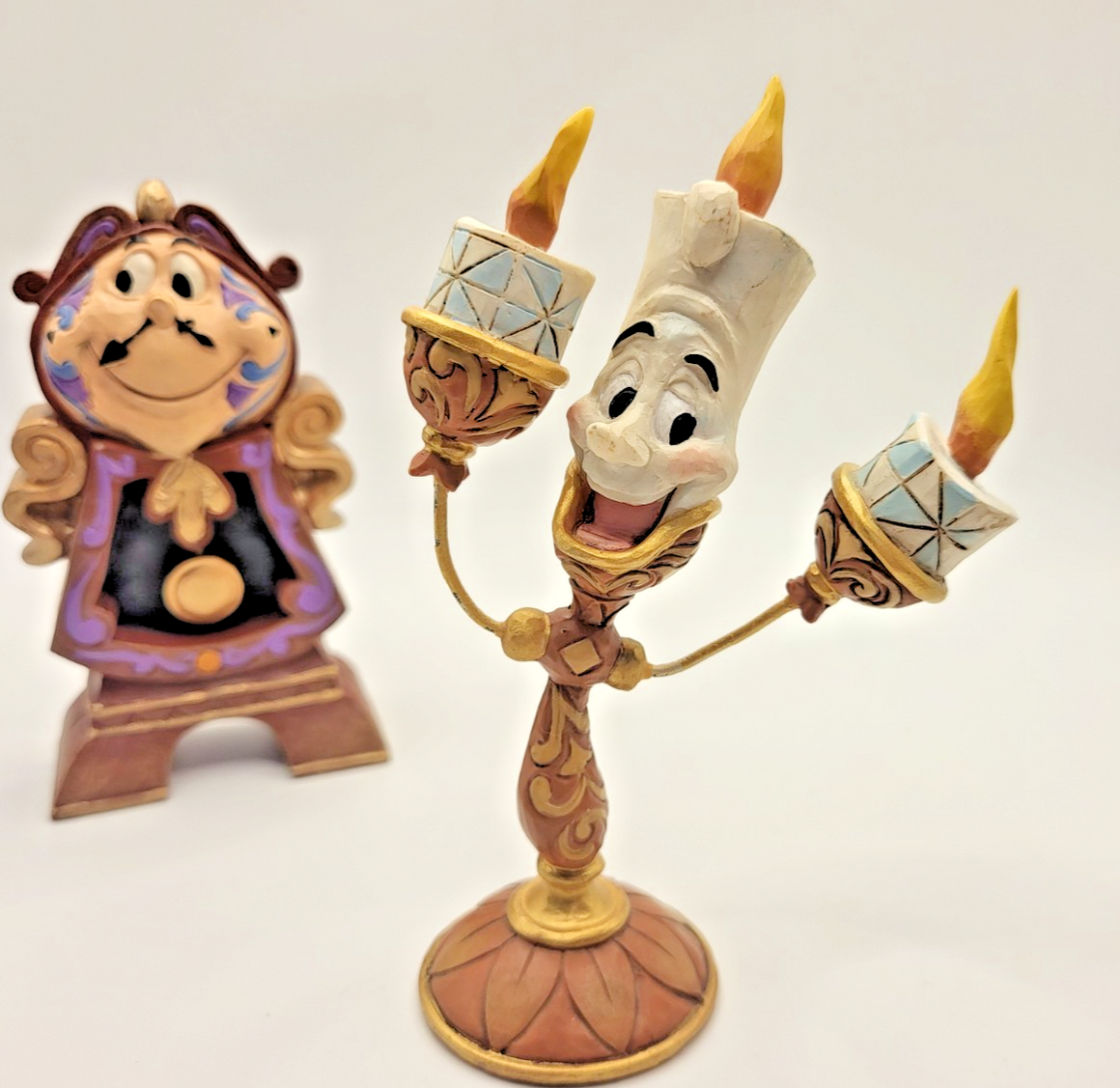 Disney Traditions Lumiere & Cogsworth Figurines Ooh La La Keeping Watch Boxed13