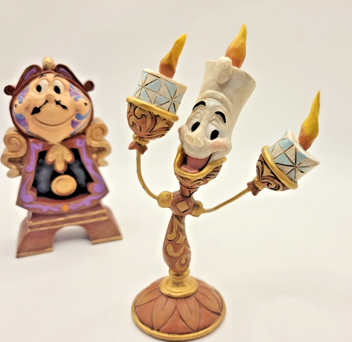 Disney Traditions Lumiere & Cogsworth Figurines Ooh La La Keeping Watch Boxed13