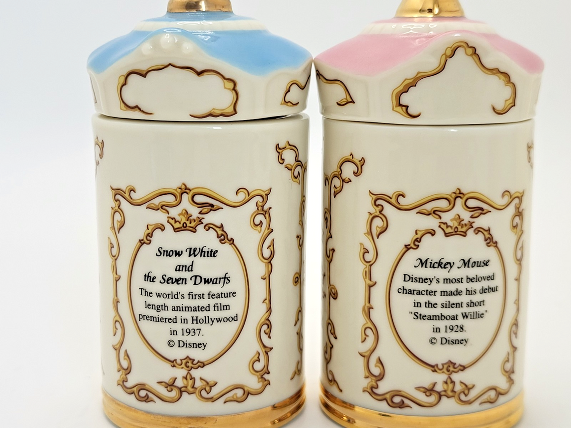 Lenox Disney Spice Jars  Cinnamon & Onion Snow White & Mickey Mouse BNIB10