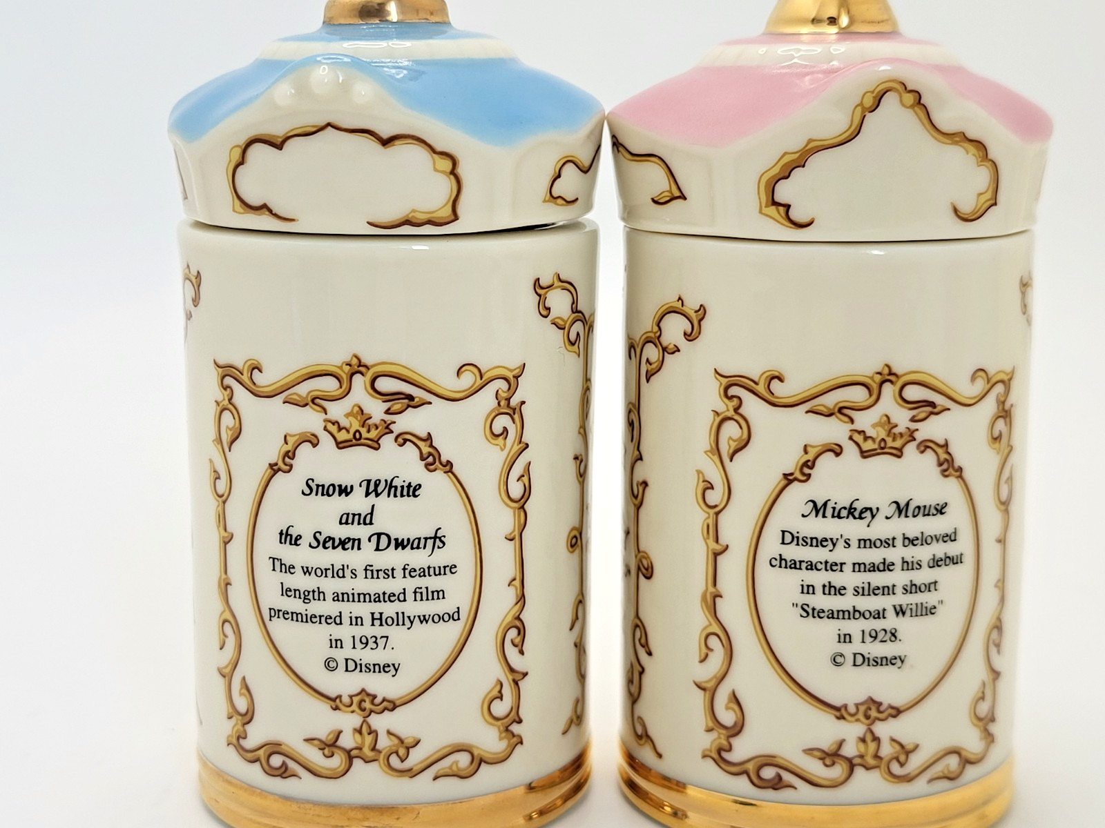 Lenox Disney Spice Jars  Cinnamon & Onion Snow White & Mickey Mouse BNIB10