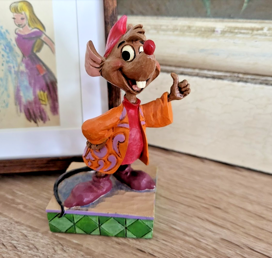 Disney Traditions Jaq Figurine Cinderella - Jim Shore Thumbs Up Boxed Ornament0