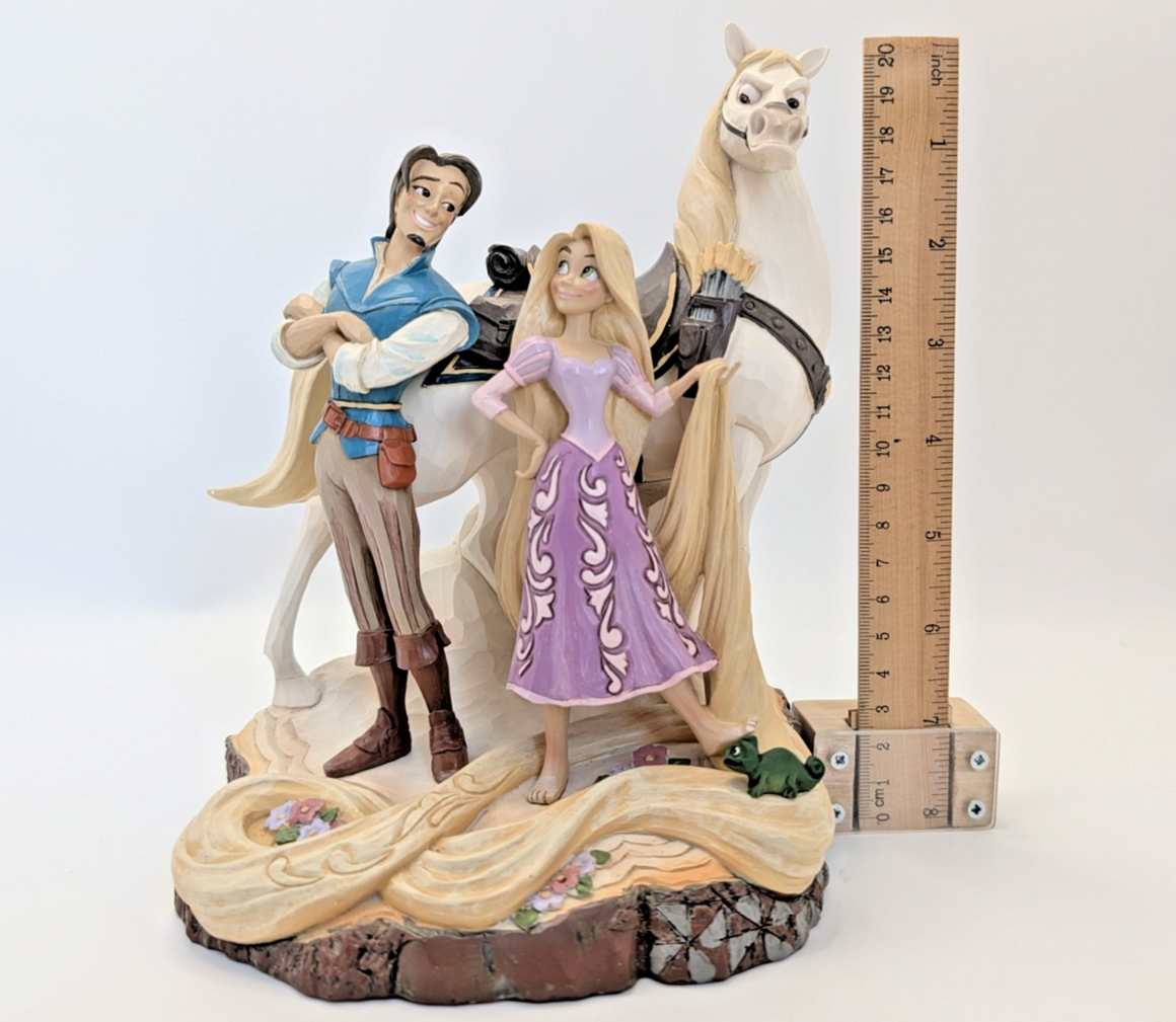 Enesco Disney Showcase Rapunzel, Flynn Rider & Maximus Figurine 2013 7in11
