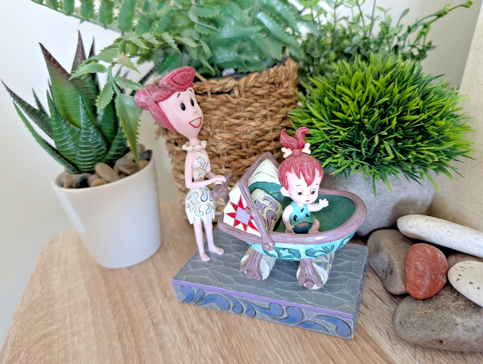 Jim Shore The Flintstones Wilma & Pebbles Bedrock Buggy Figurine 4058334