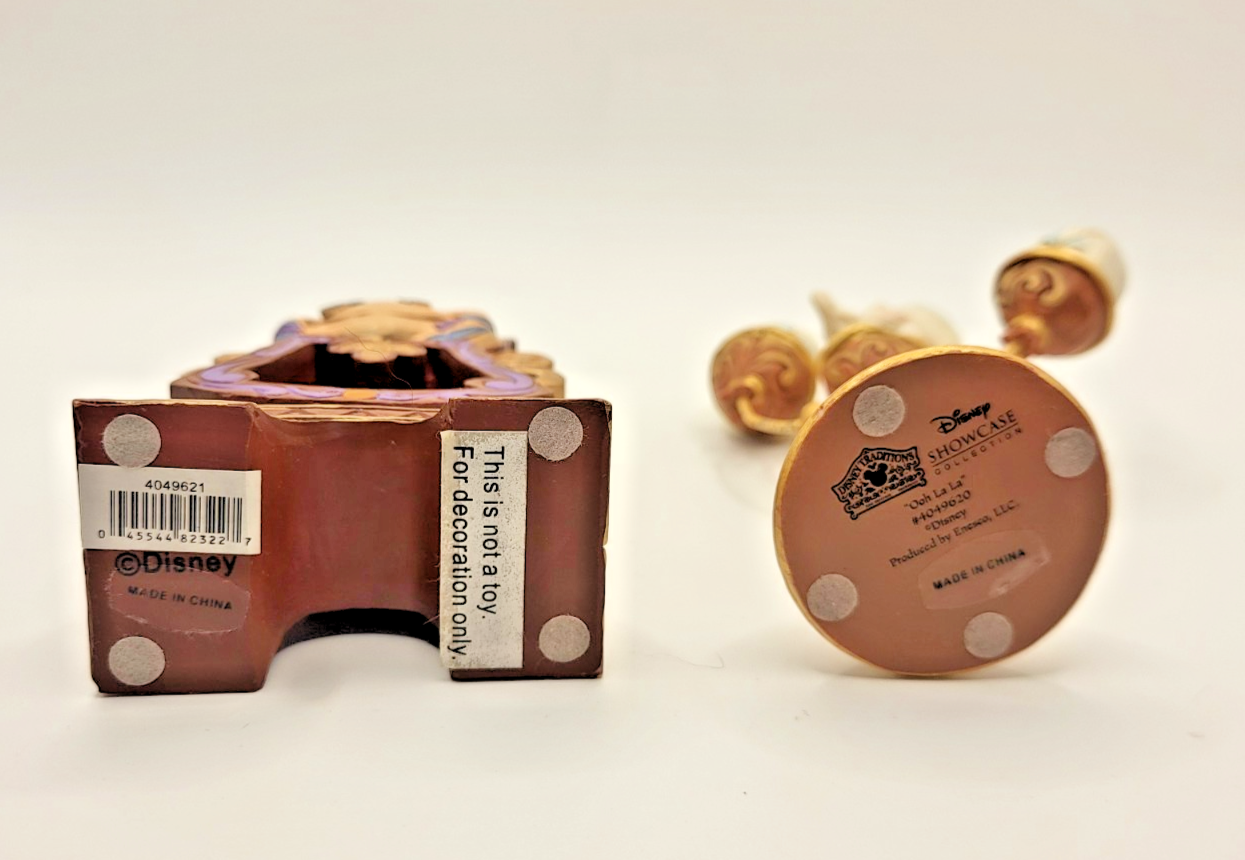 Disney Traditions Lumiere & Cogsworth Figurines Ooh La La Keeping Watch Boxed15
