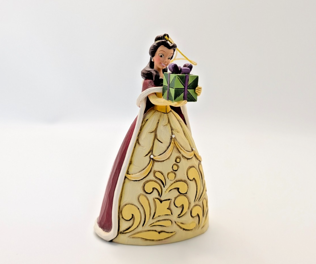 Disney Traditions Belle Beauty hanging ornament A21426 boxed - costume and pattern detail
