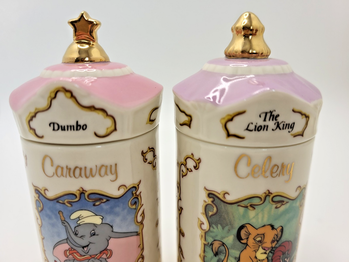 Lenox Disney Spice Jars Dumbo Simba Caraway & Celery Boxed 1995 Porcelain Unused12