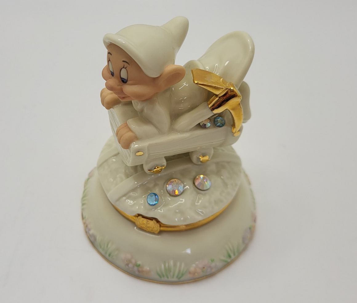 Lenox Disney Dopey Treasure Box Snow White COA COMPLETE Trinket Box With Charm14