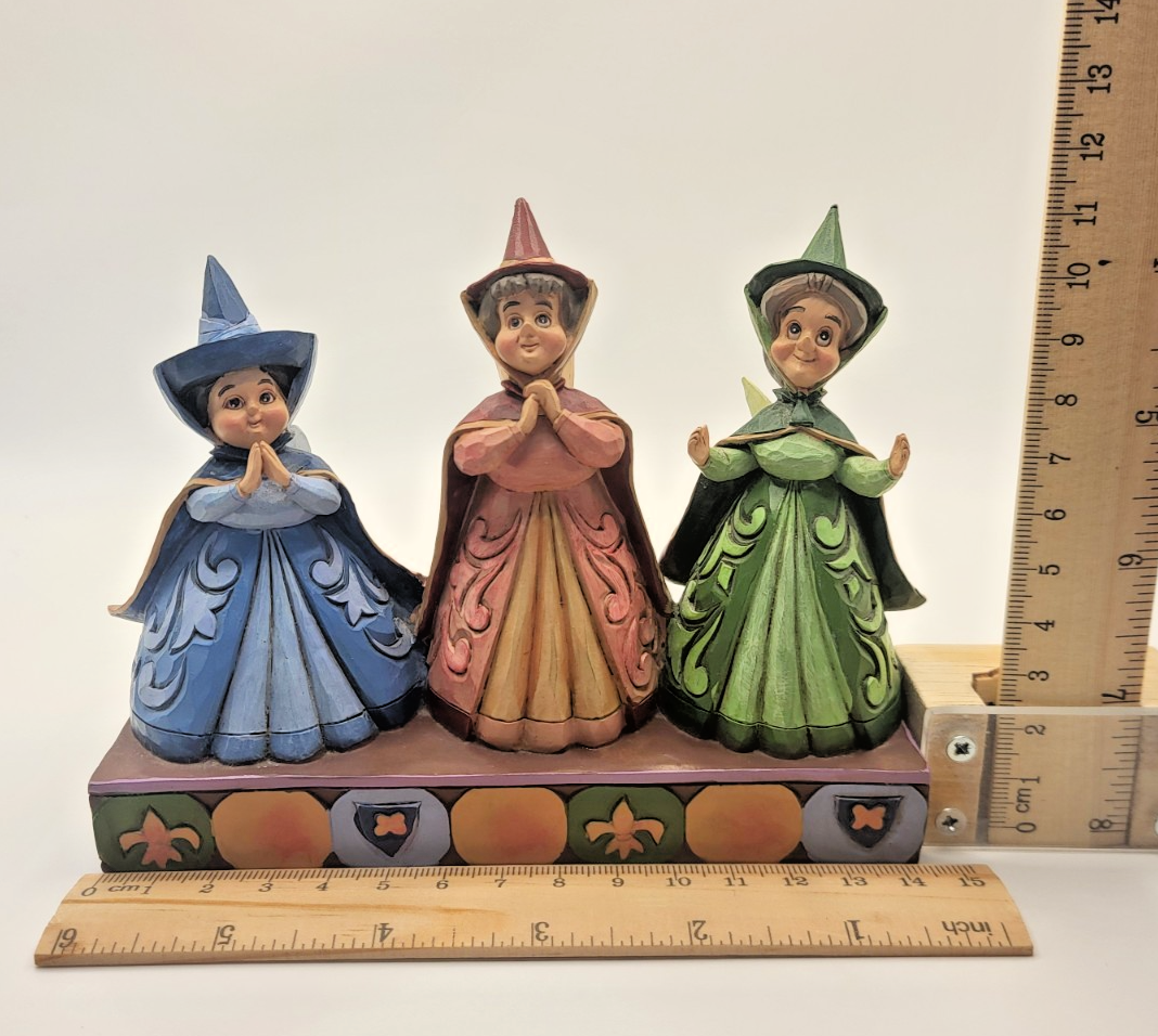 Disney Traditions Sleeping Beauty 3 Faires Figurine Flora Fauna & Merryweather11