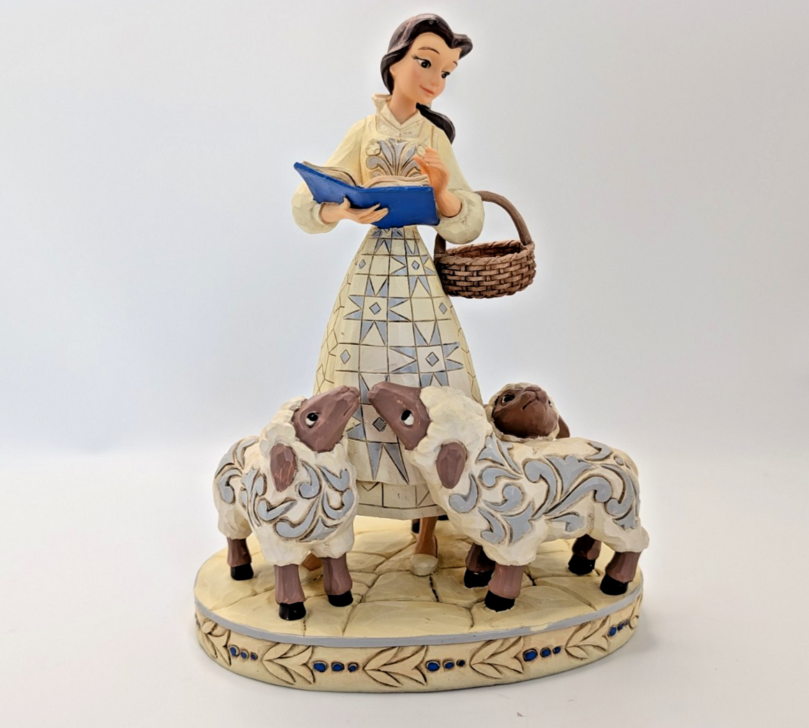 Disney Traditions Belle Bookish Beauty Figurine White Woodland Jim Shore3