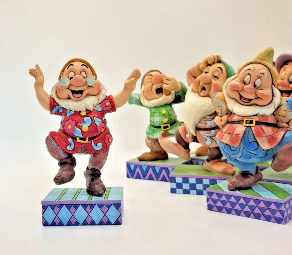 Disney Traditions Jim Shore 7 Dwarfs Dancing Set COMPLETE Snow White Doc Grumpy1
