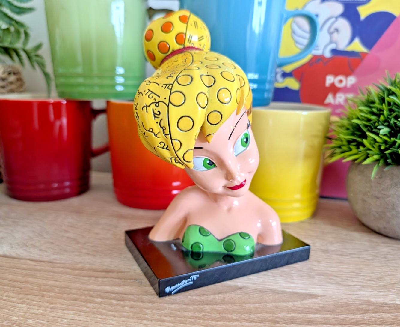 Disney Britto Tinker Bell Bust Figurine Colourful Pop Art 40338911