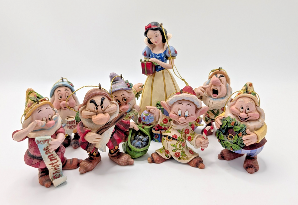 Disney Traditions Snow White and Seven Dwarfs Christmas Ornaments – Complete Set of 8