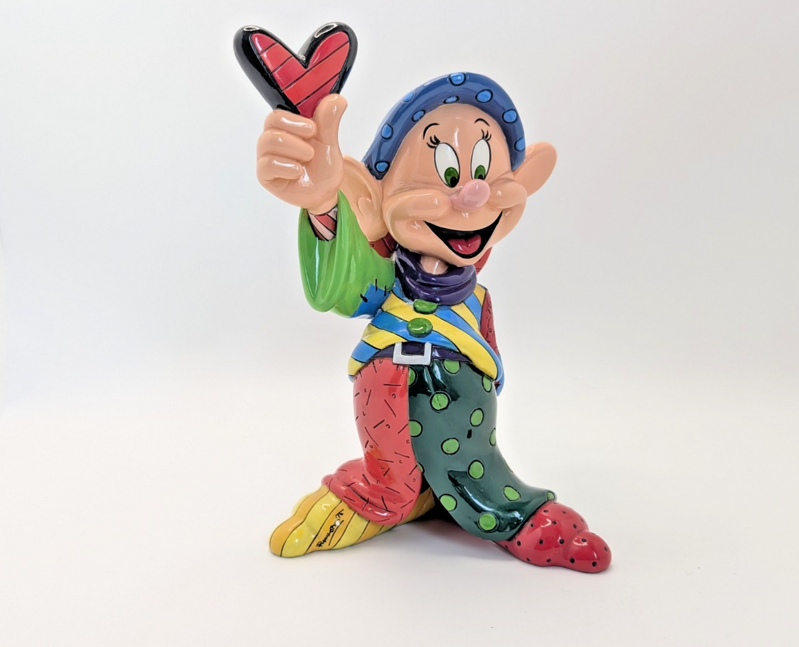 Disney Britto Dopey Figurine Snow White Colourful Pop Art Dwarf Ornament3