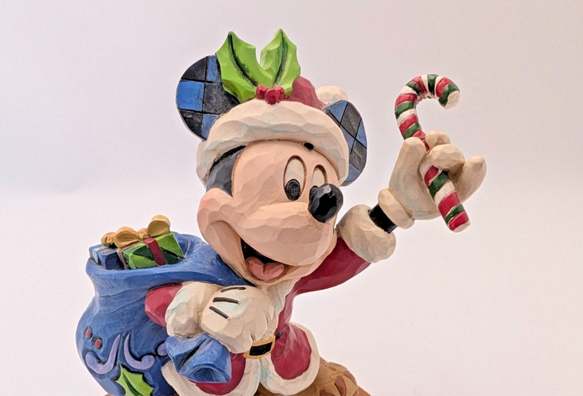Disney Traditions Mickey Mouse Bringing Holiday Cheer 4052002 boxed figurine - three-quarter view