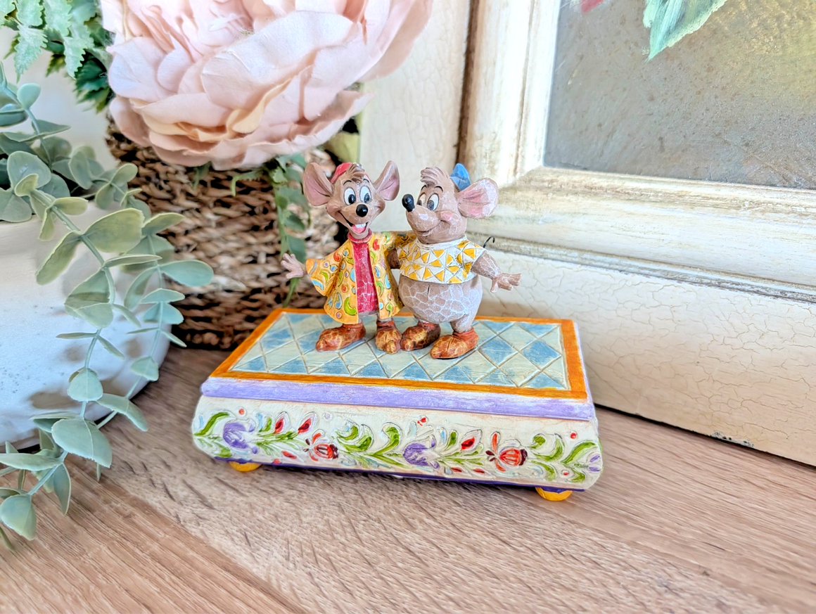 Disney Traditions Bosom Buddies Jaq and Gus trinket box 4007661 - left side view