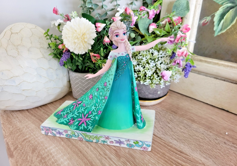 Disney Traditions Celebration Of Spring Figurine Elsa Frozen Ornament0