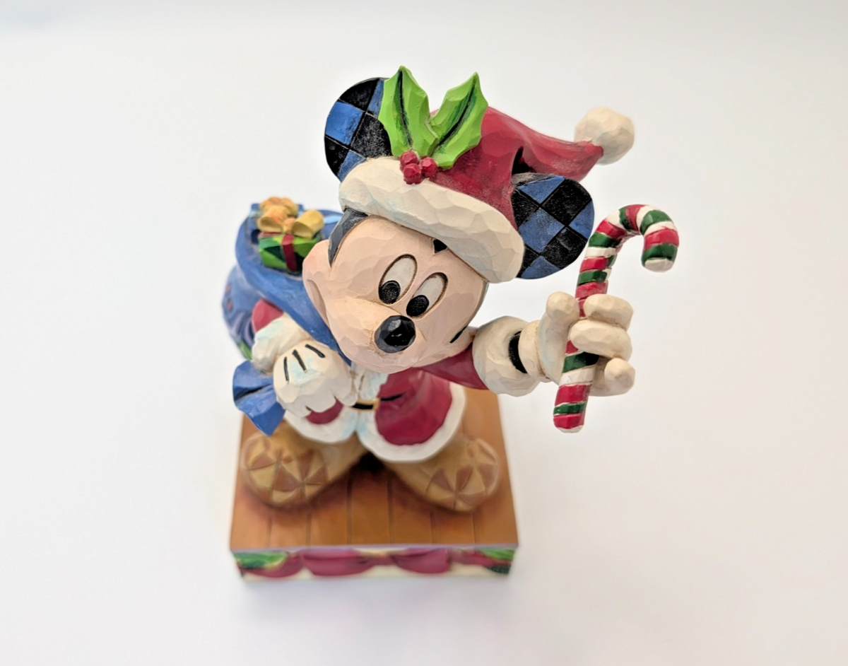 Disney Traditions Mickey Mouse Bringing Holiday Cheer 4052002 boxed figurine - box side detail