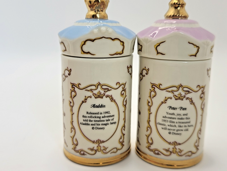 Lenox Disney Spice Jars Curry & Oregano Aladdin & Peter Pan Brand New In Box16