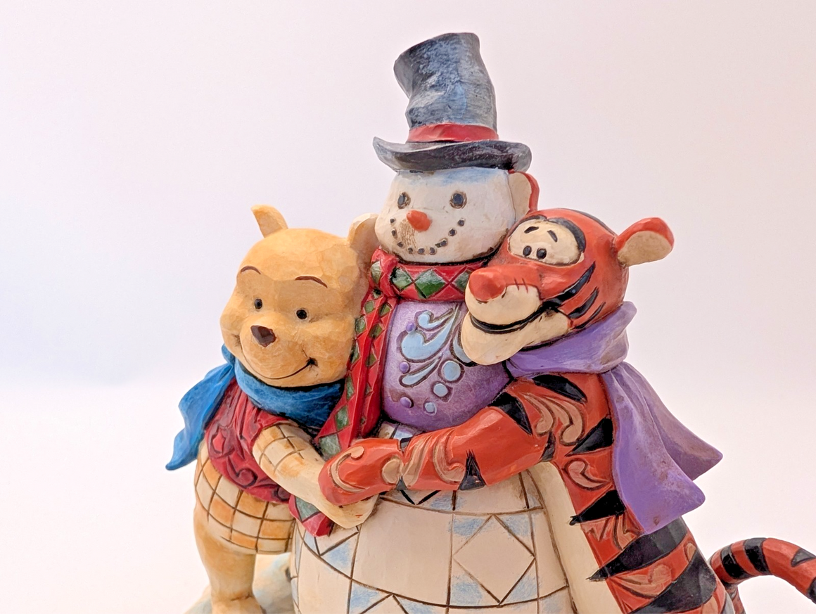 Disney Traditions Winter Hugs Pooh Tigger snowman 4033265 boxed figurine - box side detail