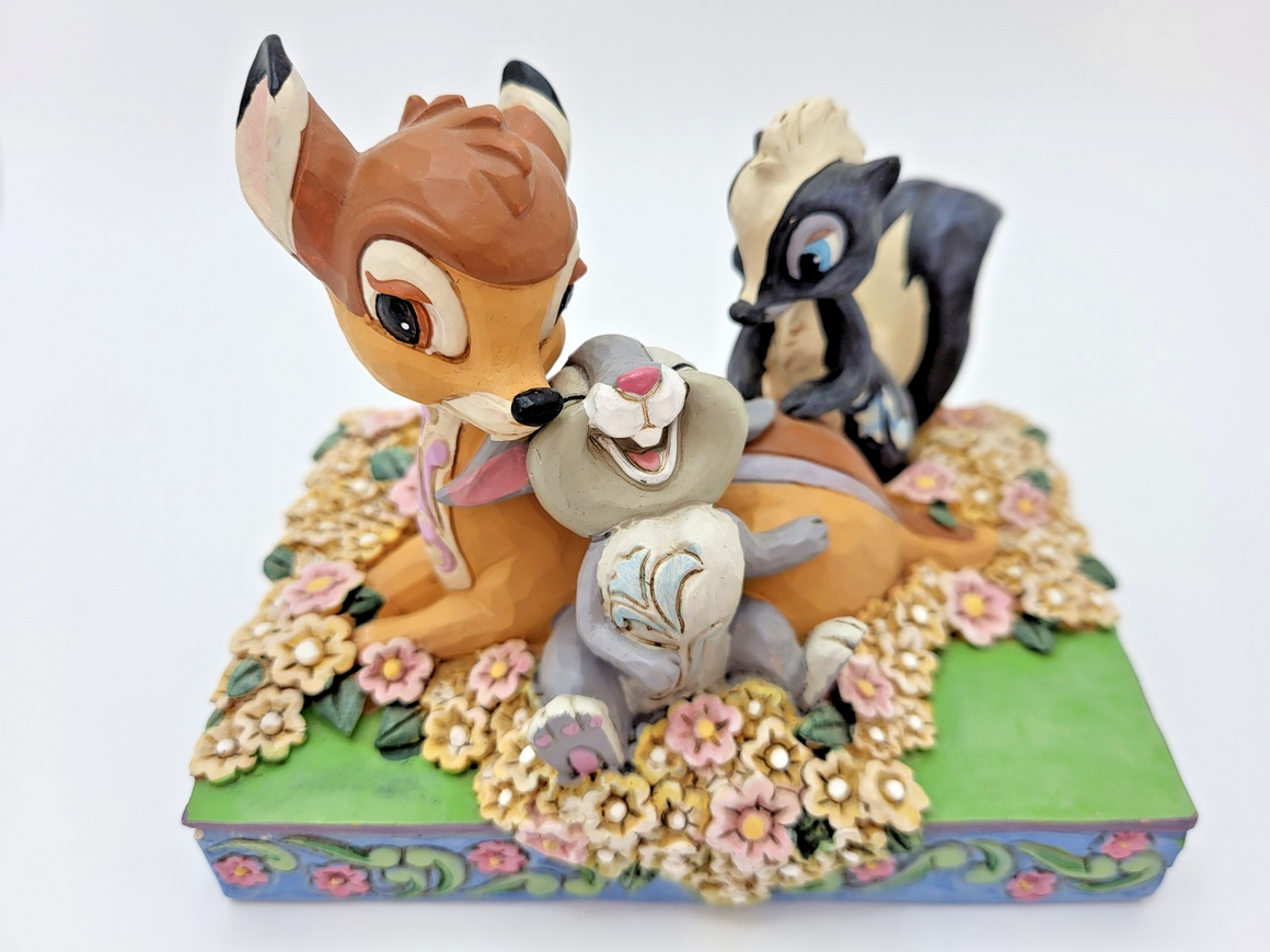 Disney Traditions Childhood Friends Figurine Bambi Thumper Flower Ornament Shore15