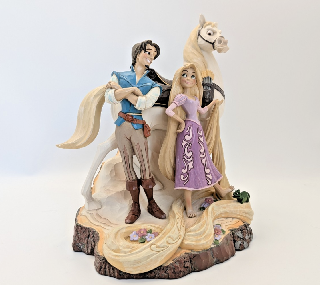 Enesco Disney Showcase Rapunzel, Flynn Rider & Maximus Figurine 2013 7in10