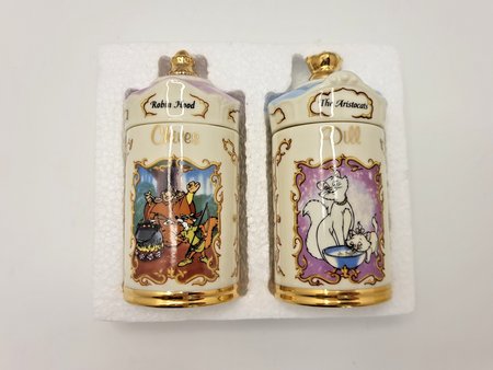 Lenox Disney Spice Jars Chives & Dill Robin Hood & Aristocats Brand New In Box16