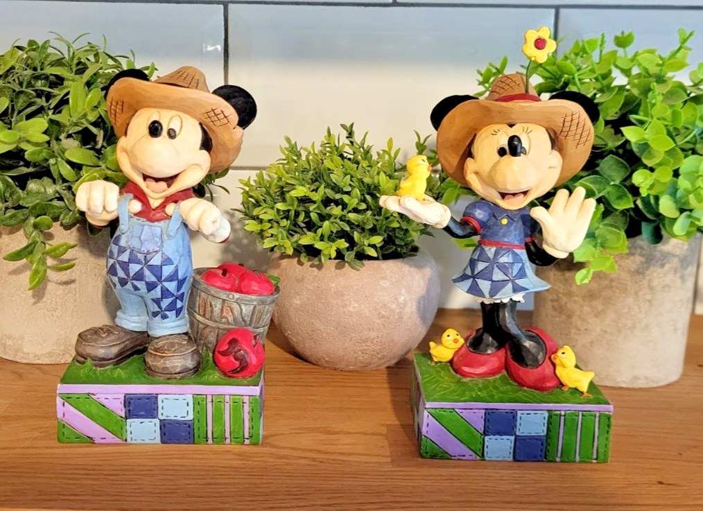 Disney Traditions Mickey & Minnie Figurines Country Life Fresh From The Farm2