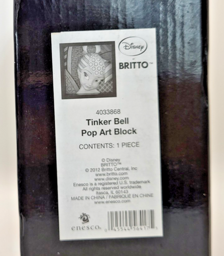 Disney Britto Tinker Bell Pop Art Block Figurine 4033868 Boxed 201218