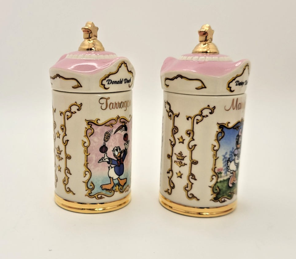 Lenox Disney Spice Jars Marjoram & Tarragon Donald & Daisy Duck Brand New In Box8