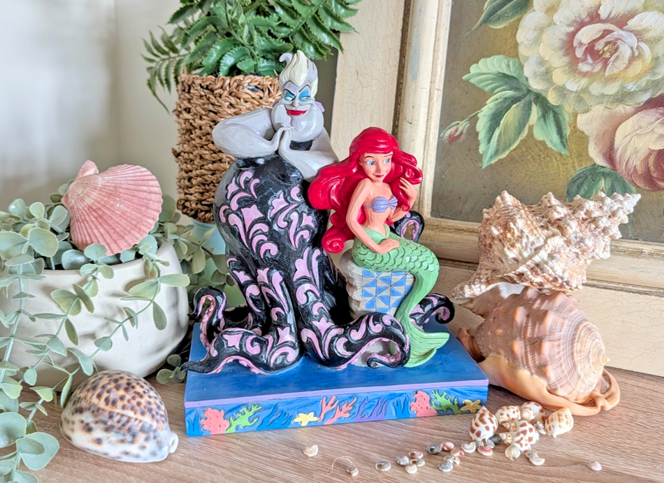 Disney Traditions Ariel och Ursula Wicked and Wishful 6010094 av Jim Shore – utan originalförpackning med etikett
