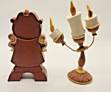 Disney Traditions Lumiere & Cogsworth Figurines Ooh La La Keeping Watch Boxed8