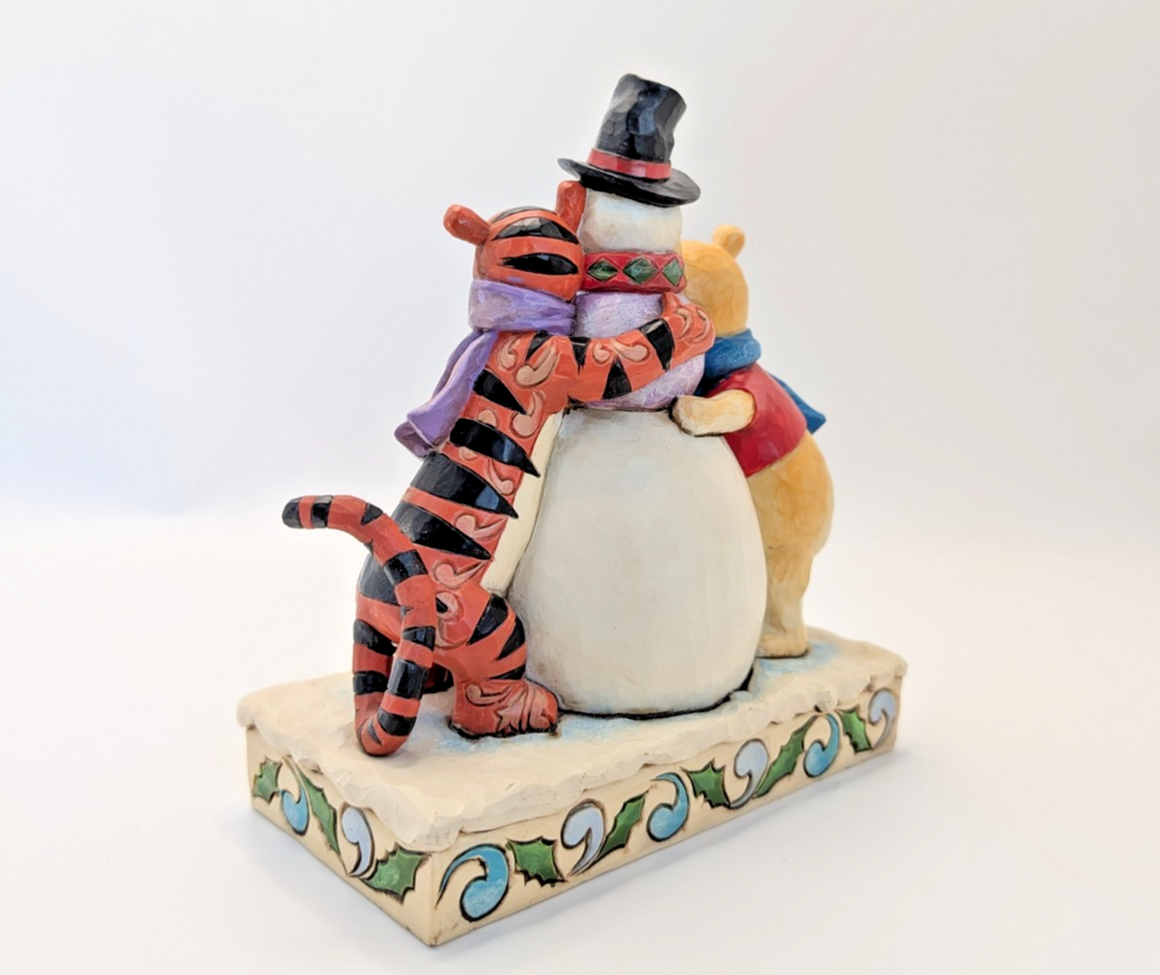 Disney Traditions Winter Hugs Pooh Tigger snowman 4033265 boxed figurine - base detail