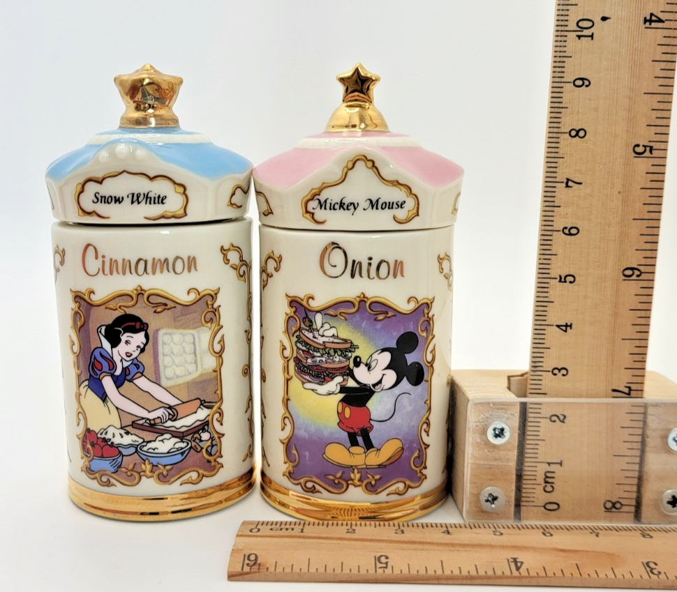 Lenox Disney Spice Jars  Cinnamon & Onion Snow White & Mickey Mouse BNIB9