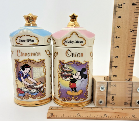 Lenox Disney Spice Jars  Cinnamon & Onion Snow White & Mickey Mouse BNIB9