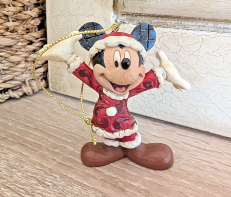 Disney Traditions Santa Mickey Mouse Hanging Ornament A27083 by Jim Shore - Boxed with Tag - product view 1