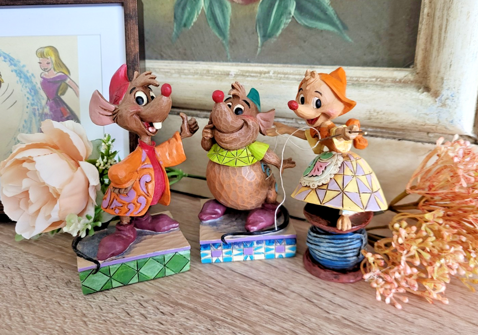 Disney Traditions Cinderella Mice Set Suzy Jaq Gus Figurines Jim Shore Boxed0