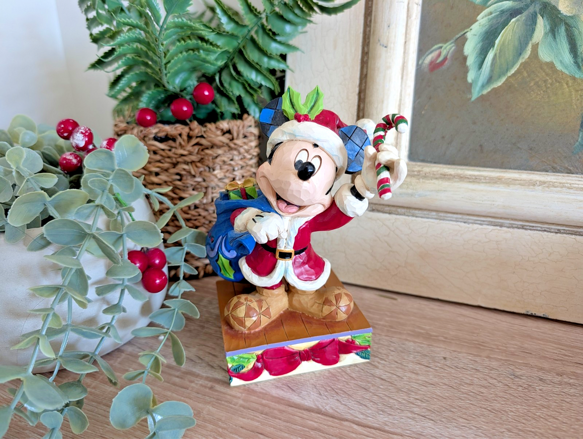 Disney Traditions Mickey Mouse Bringing Holiday Cheer 4052002 boxed figurine - right side view