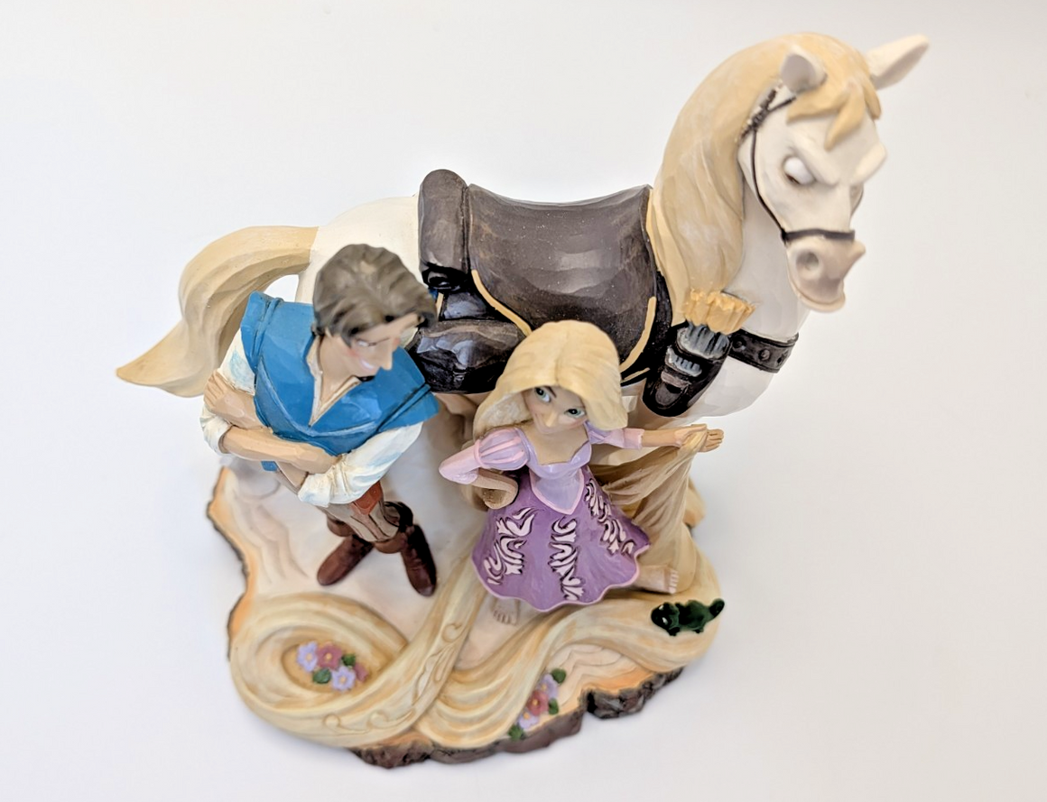 Enesco Disney Showcase Rapunzel, Flynn Rider & Maximus Figurine 2013 7in13