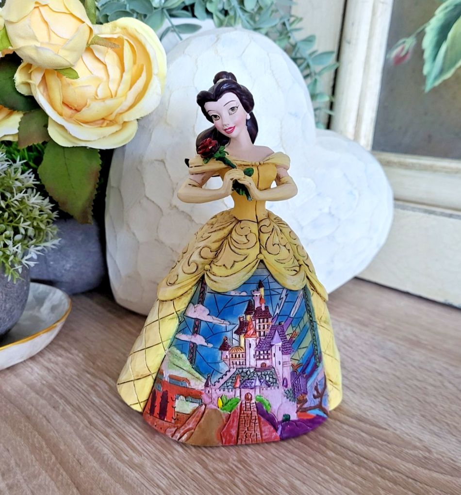Disney Traditions Belle Figurine Enchanted Castle Dress Ornament Beauty0